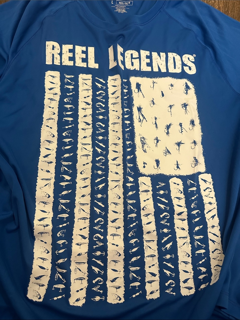 Reel Legends Men’s Blue Long Sleeve Performance Fishing Shirt Size Large - Picture 3 of 5